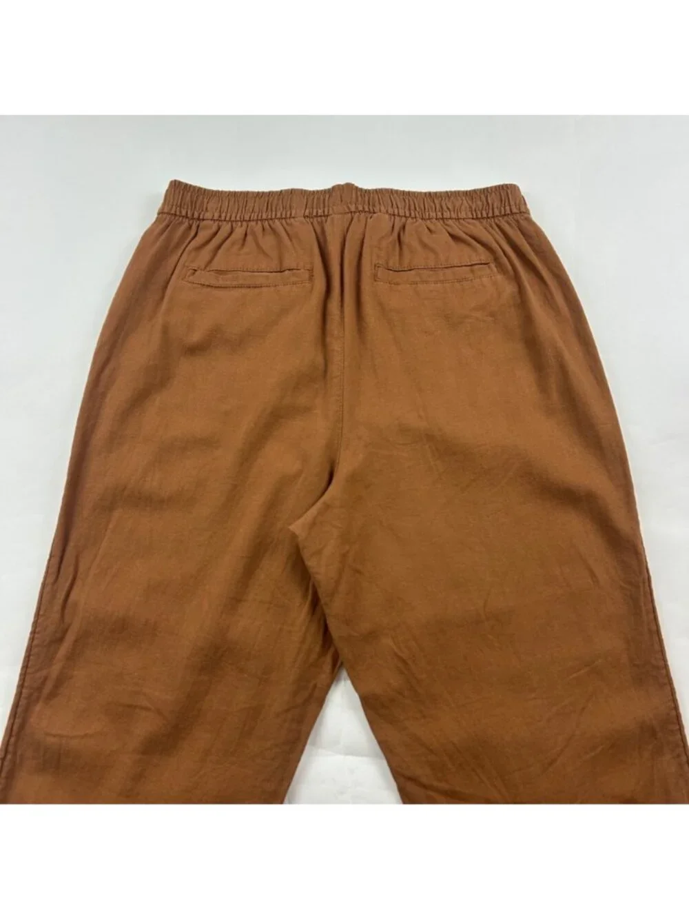 TALL Old Navy Sisal Brown Linen Blend High Rise Slim Leg Ankle Pant MT